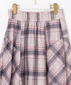 ANY SIS 【洗える】レースオンチェック スカート