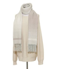 MOONBAT FURLA(フルラ）カシミヤ100％ カラーブロック オンブレー ストール