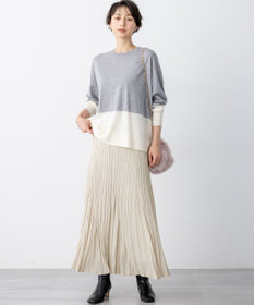 23区 S 【洗える】ウーステッドウール カラーブロック ニット