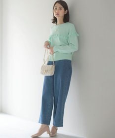 組曲 バスケット編みフリル ニット