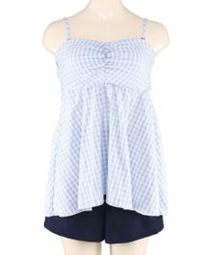 San-ai Resort（三愛水着楽園） 【WEB限定】ペプラムチェック3点セット【Beach Queen（ビーチクイーン）】