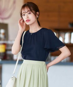 Tiaclasse 【洗える】袖レースレイヤードブラウス