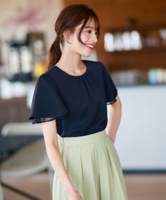 Tiaclasse 【洗える】袖レースレイヤードブラウス