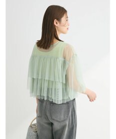 Green Parks ・ＳＵＧＡＲ　ＳＰＯＯＮ　チュールティアードブラウス