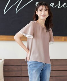 Tiaclasse 【洗える】袖レースレイヤードブラウス