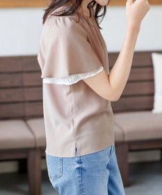 Tiaclasse 【洗える】袖レースレイヤードブラウス