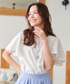 Tiaclasse 【洗える】袖レースレイヤードブラウス