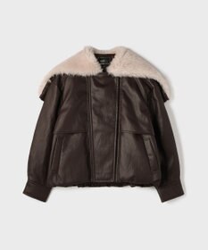 GRACE CONTINENTAL フェイクレザーボンバージャケット