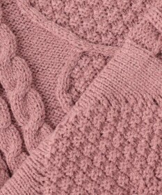 ANY KIDS 肩フリルハートケーブルニット