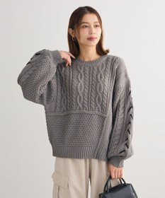 Green Parks 変形ケーブルニットプルオーバー