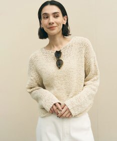 UNFILO テープヤーンニット プルオーバー グレージュ