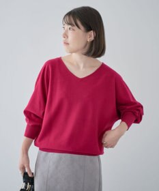 Green Parks 洗える　Ｖネックドルマンニットプルオーバー