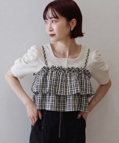 earth music&ecology アソートチェックティアードビスチェ