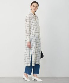 ICB L 【30th ANNIVERSARY】 ウィンドウペンプリント シャツワンピース