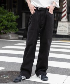 WEGO 【ユニセックス着用ITEM/SMLサイズ展開】デニムストレートパンツ