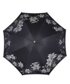 槇田商店 絵おり 百合(ゆり) 折りたたみ傘 ブラック