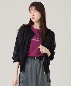 ANY SIS 【洗える】チュールレイヤードニット ブルゾン