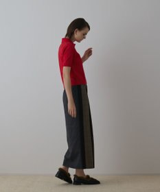 GRACE CONTINENTAL バイカラーポロニットトップ