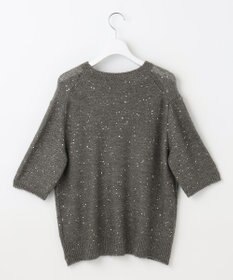 自由区 【アンサンブル対応・洗える】スパンコールプルオーバー ニット