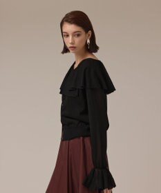 GRACE CONTINENTAL フリルニットカーディガン