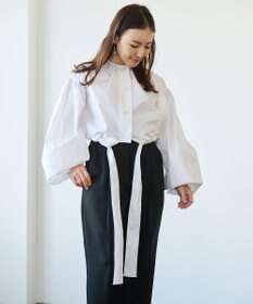 #Newans ウエストリボンショートブラウス