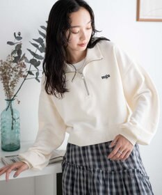 WEGO ハーフジップショートスウェット