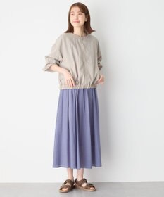 ANY L 【ウエストゴム】シャンブレーライクフレアスカート