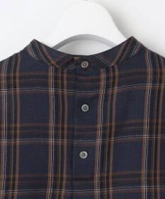 J.PRESS LADIES 【洗える】綿セルロースクリアチェック ボリューム袖 ブラウス