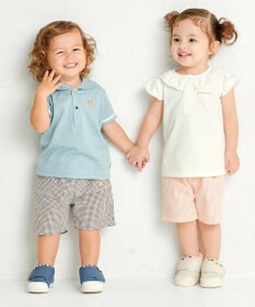 MIKI HOUSE HOT BISCUITS 【80-120cm】サッカー素材 5分丈パンツ