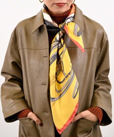 Marca 【伝統横濱スカーフ】鞍とベルト 大判 シルクスカーフ