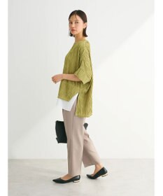 Green Parks カットジャガード裾ドッキングプルオーバー