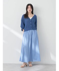 earth music&ecology 透かし編みテープヤーンカーディガン