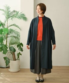 muuc 〈細番手の高級綿糸コットンコーマ糸〉〈洗練された繊維の滑らかな肌触り〉〈お家で洗えるニット〉模様編み ポピーの花リンクス編み ノースリーブブルオーバー