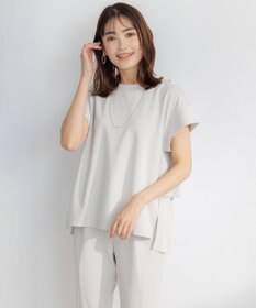 組曲 S 【吸湿・冷感・UVケア】ジョーゼットジャージーバックフリル Tブラウス