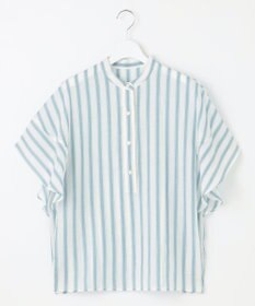 自由区 L 【洗える】テンセルリネンデザイン ブラウス