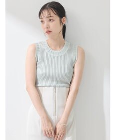 earth music&ecology ノースリーブラインニットプルオーバー