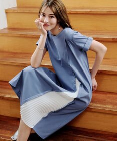 Tiaclasse 【UVケア・接触冷感】”あまラク” アシメプリーツカットソーワンピース