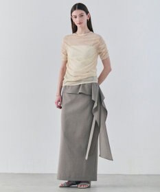 BEIGE， TOPAZ / アレンジギャザー ニット