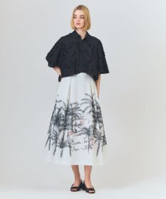 GRACE CONTINENTAL プラージュプリントタックスカート