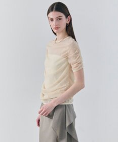 BEIGE， TOPAZ / アレンジギャザー ニット