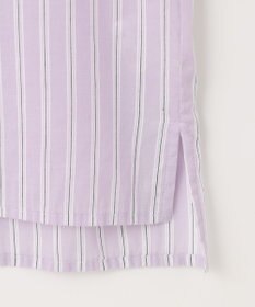 J.PRESS LADIES 【洗える】綿キュプラコードストライプ キーネック ブラウス