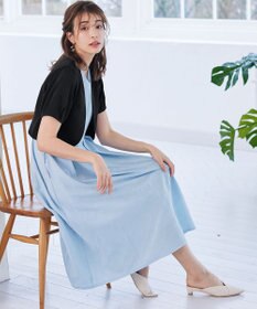 Tiaclasse 【洗える】大人上品なタックパフスリーブボレロ