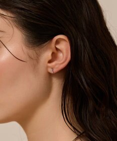 Phoebe 〈金属アレルギー対応〉シャイニースリムセラミックポストピアス　シルバー/ニッケルフリー