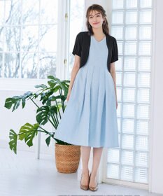 Tiaclasse 【洗える】大人上品なタックパフスリーブボレロ