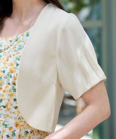 Tiaclasse 【洗える】大人上品なタックパフスリーブボレロ