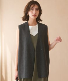 23区 【洗える/吊り干しOK】ヴィスコースストレッチ ニットベスト