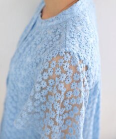 Tiaclasse 【洗える】チュールレースブラウス