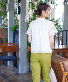 Tiaclasse 【洗える】チュールレースブラウス