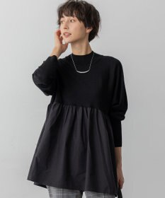 23区 L 【洗える】ギャザープルオーバー コンビ ニット