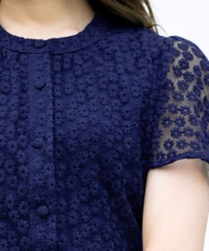 Tiaclasse 【洗える】チュールレースブラウス